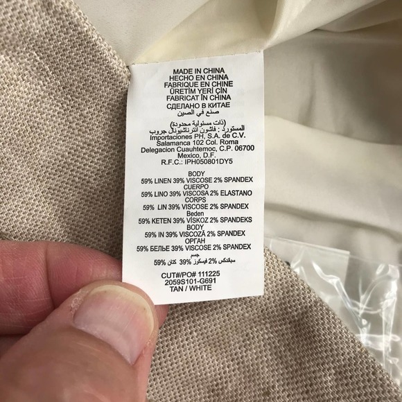 Bebe Mini Pencil Skirt Sz 0 Linen Blend NWT Tan Women Pocket Detail Straight - Picture 5 of 8